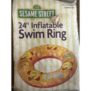Big Bird Sesame Street 24" Inch Inflatable Swim Ring Pool‎ Beach by Rand Vintage